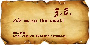 Zámolyi Bernadett névjegykártya